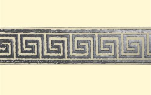 b61b50d02057361130db62af4883983c Dekorband Mäander, silber auf transparent