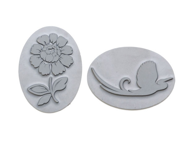 01a418ab675654cf9384506ff0646656 Reliefeinlagen oval Blume + Vogel