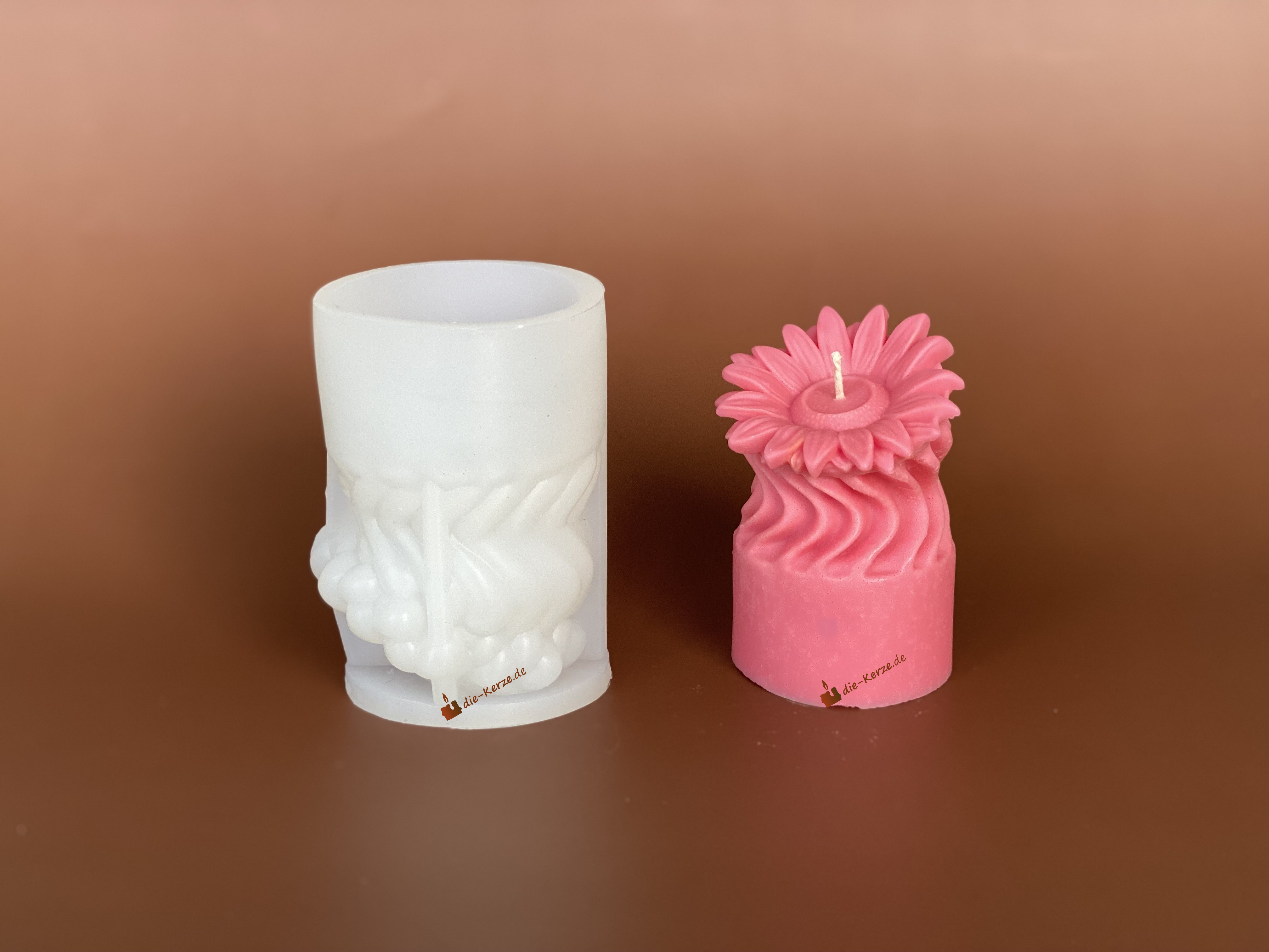 Silikonform wellige Sonnenblume Kerzen selber machen