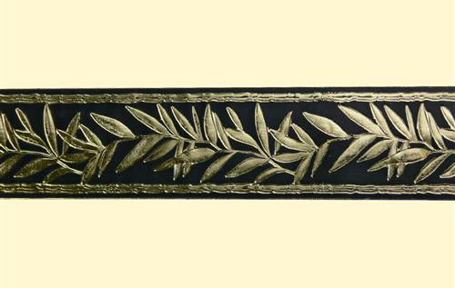 682996bc508104c432b0003cb546233c Dekorband Ölzweig, gold auf schwarz