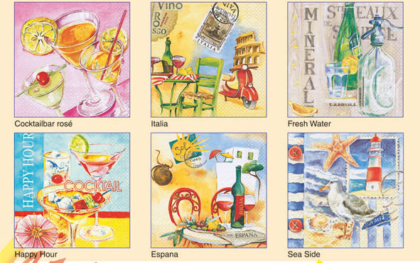 d48f718c2e50b697e2f0073f5fec74cc Serviettenmischung: Urlaubsfeeling