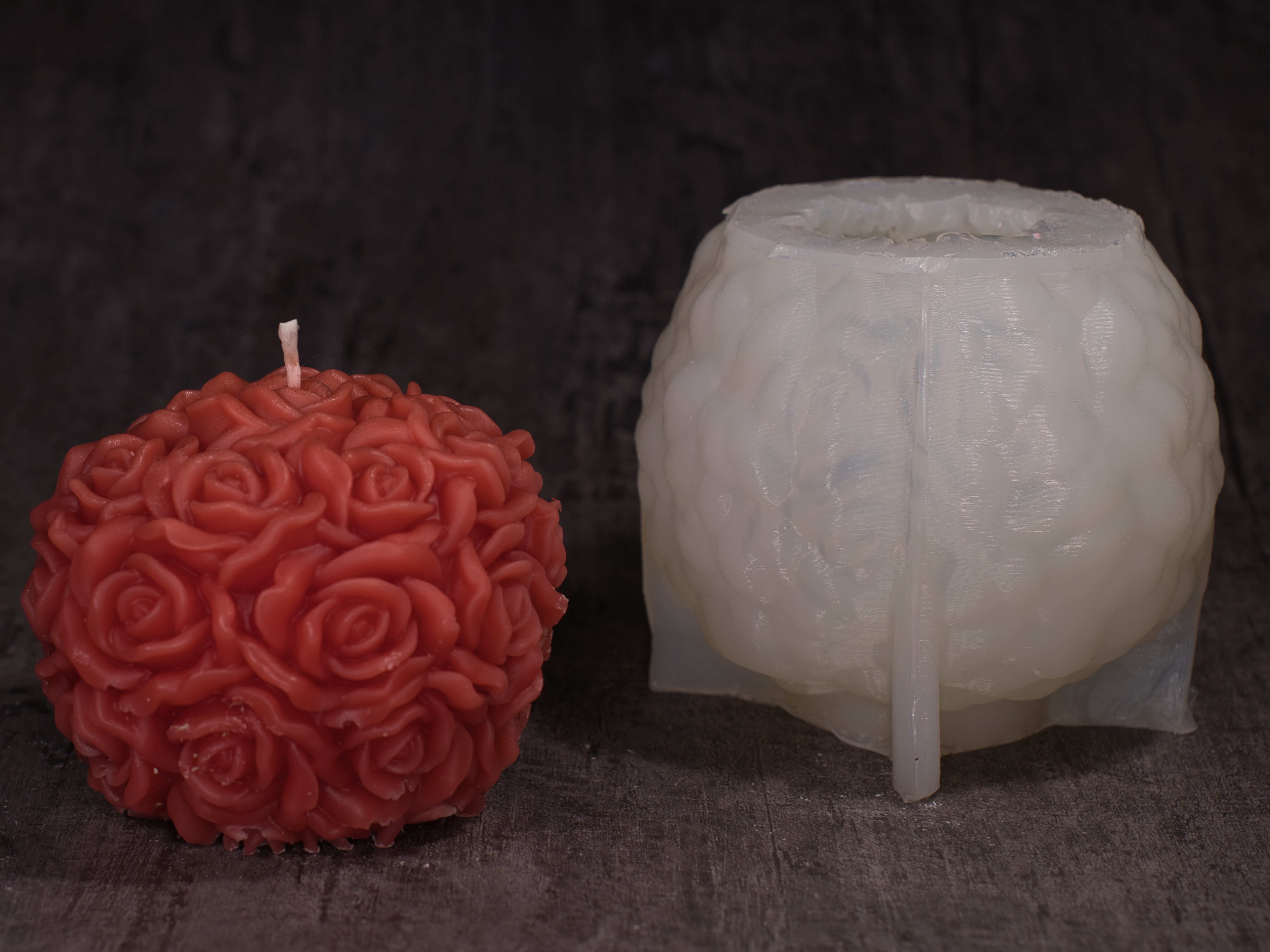 Silikonform große Rosenkugel Silikonform große Rosenkugel