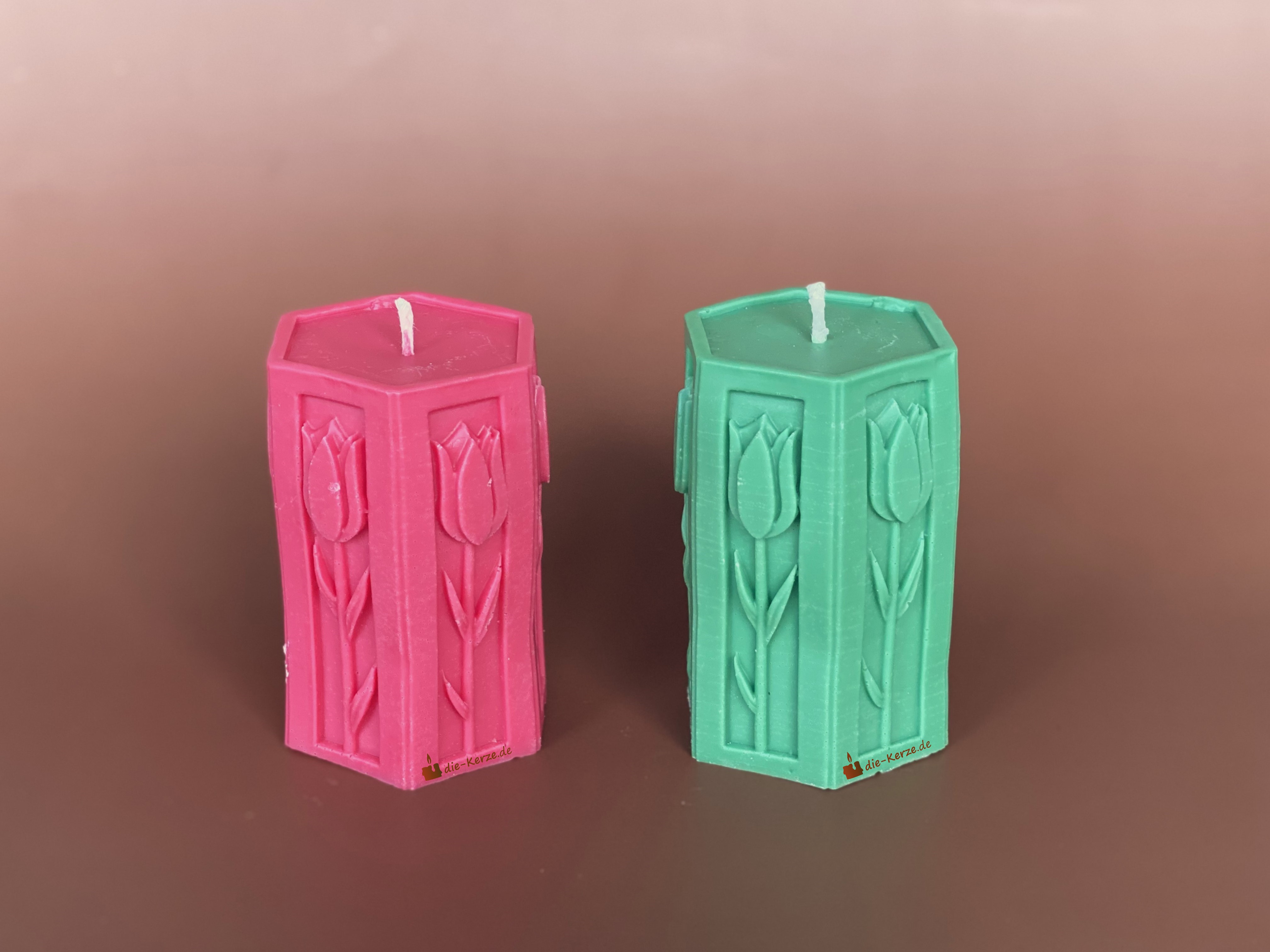 Silikonform Tulpenmotiv zweites Beispielfoto für Kerzen selber machen