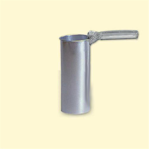 Stabiles Wachsschmelzgefäß aus Aluminium mit ergonomischem Griff für die Kerzenherstellung.