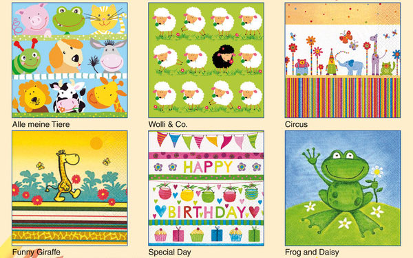 c66d82827b13060930a9b717d674cfdb Serviettenmischung: Kinderparty