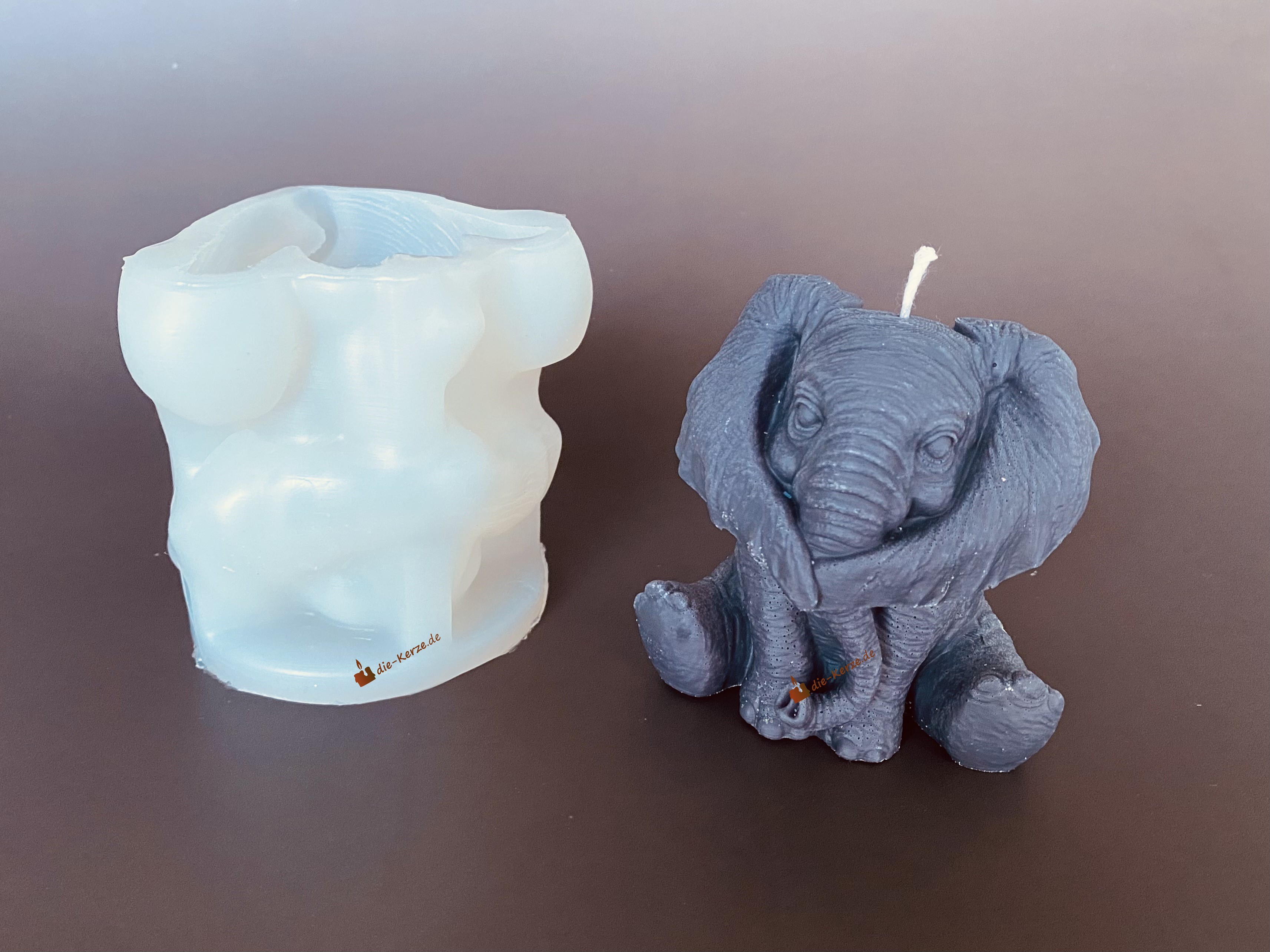 K7094 Silikonform sitzender Elefant 01
