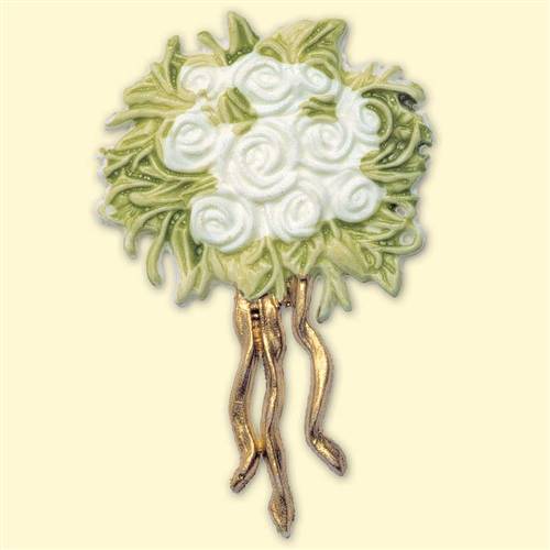 87d7a65072151f95ee50ecb14b1d51bf Wachsornament 2x Rosenstrauss weiss