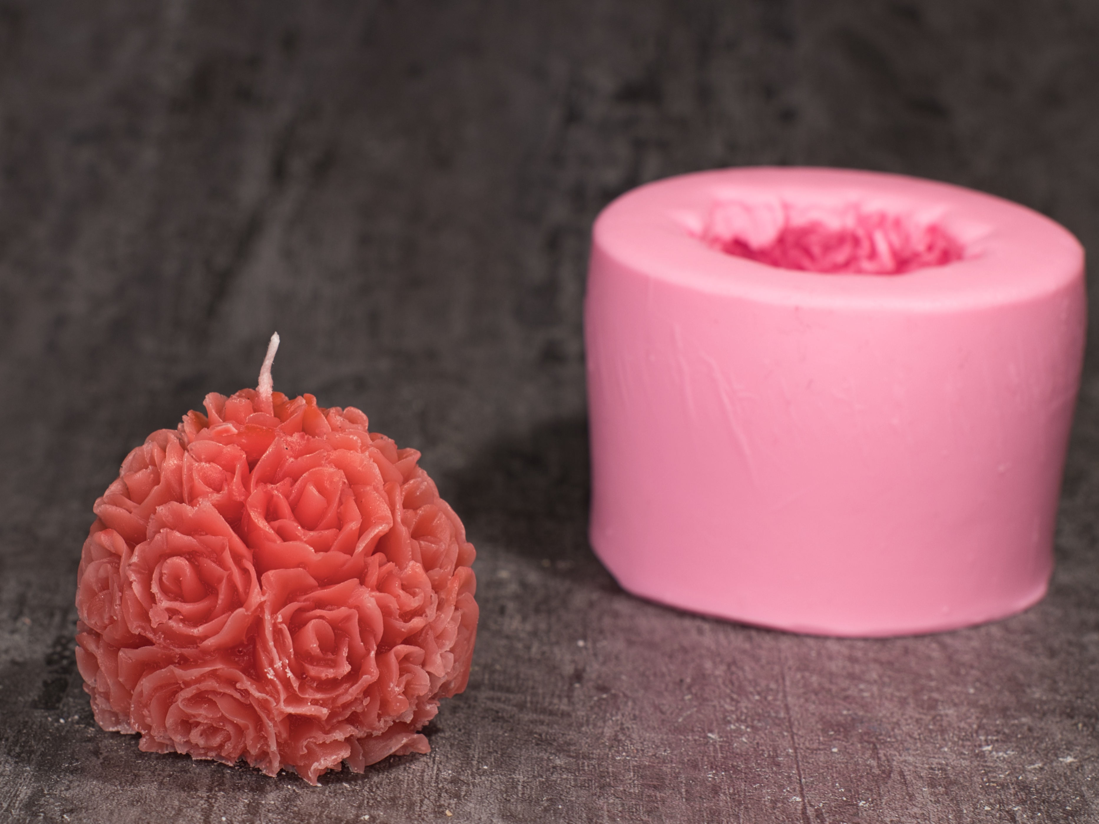 Silikonform kleine feine Rosenkugel